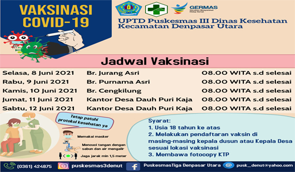 Jadwal Vaksinasi Covid - 19