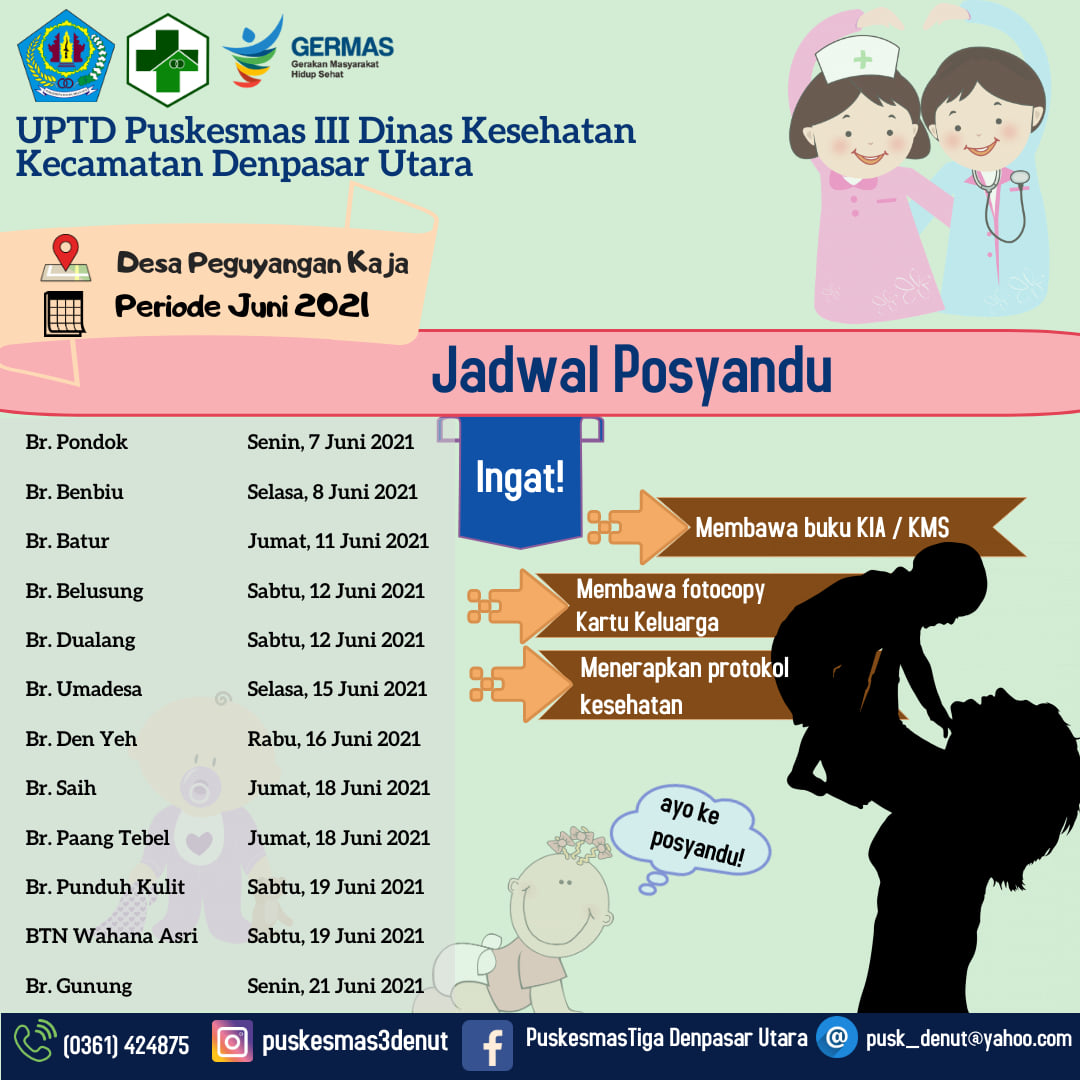 Jadwal Posyandu periode bulan Juni 2021 