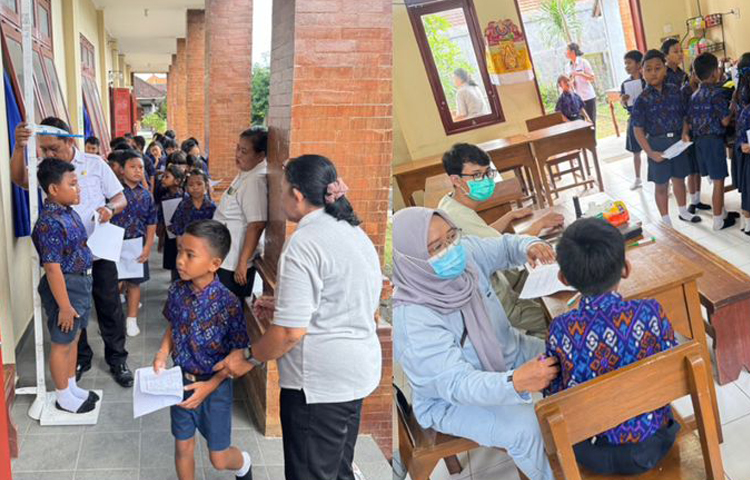 Puskesmas III Denpasar Utara Gelar Cek Kesehatan Gratis di SDN 9 Peguyangan